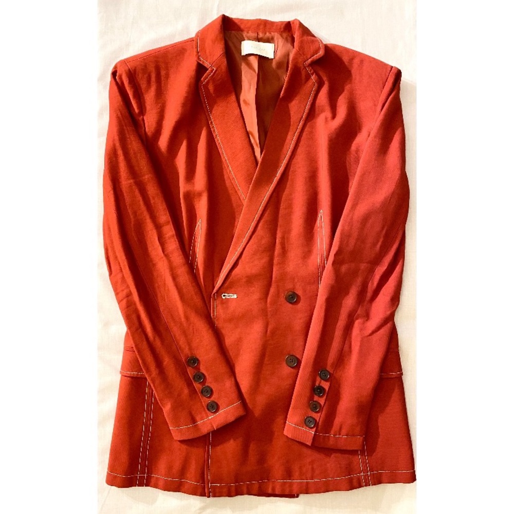 Capulet rust orange double-breasted blazer, size: sm